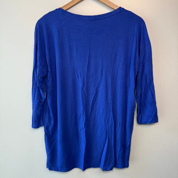 Kenar Women's 3/4 Sleeve Scoop Neck Casual Top Blue Size Medium - Picture 5 of 5